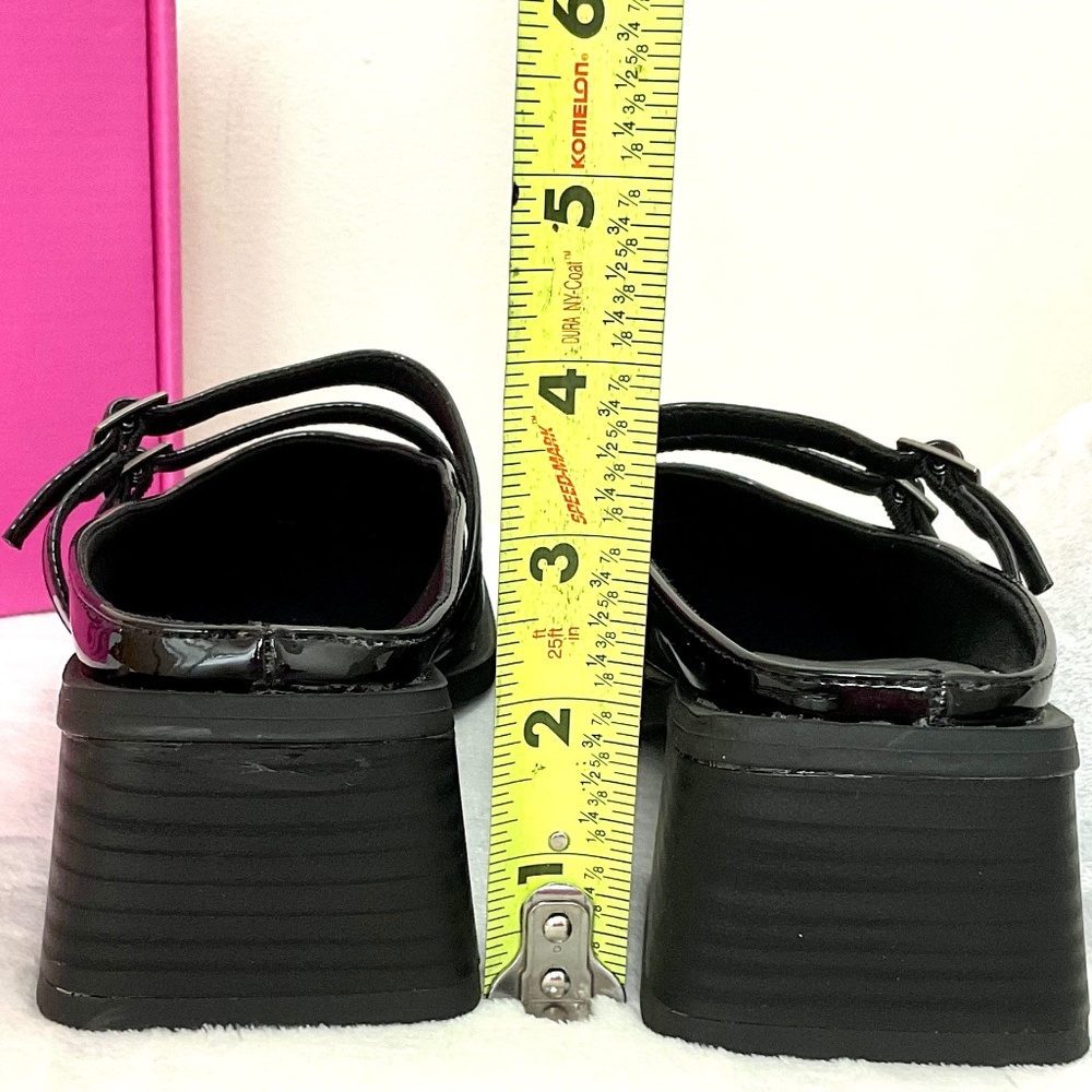 OLIVIA MILLER AQUARIUS BLACK PATENT LEATHER SQUARE TOE  MARY JANE SLIP ON SZ 8.5 - Picture 5 of 12